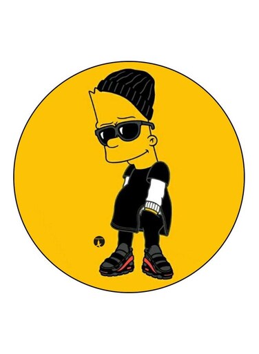 The Simpsons Printed Fridge Magnet Yellow/Black/White 5.5cm