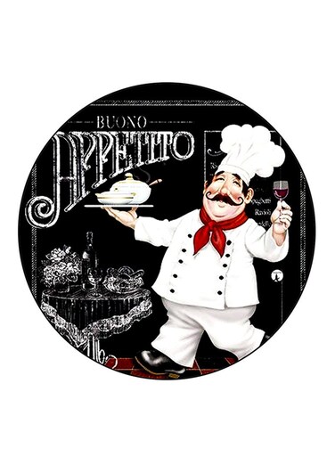 Chef Printed Fridge Magnet Round Multicolour