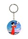 Double Sided Adnan And Lina Printed Keychain Blue/Red/Silver