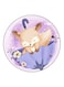 Fox Printed Fridge Magnet Purple/Beige 5.5cm