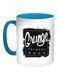 Grunge Forever Rock Printed Coffee Mug Blue/White/Black 11ounce