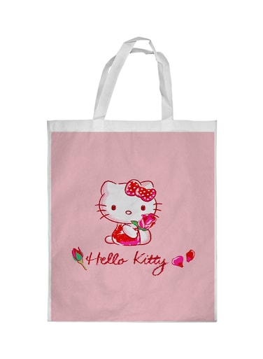 Hello Kitty Printed Shopping Bag Pink/White