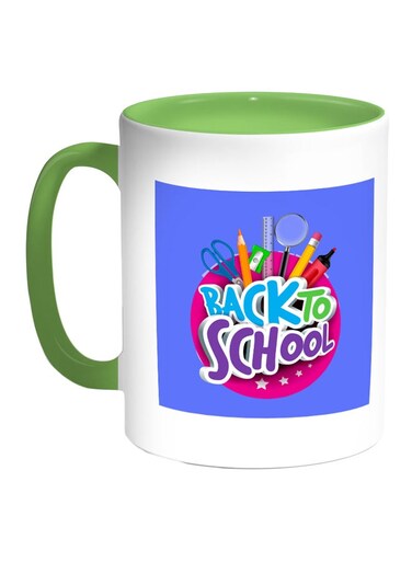 Back To School Printed Coffee Mug Green/White/Blue