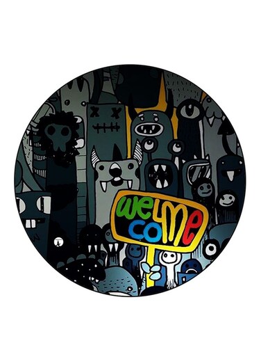 Monsters Printed Fridge Magnet Round Multicolour