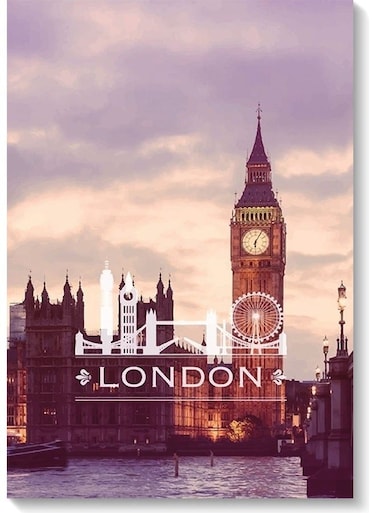 Big Ben London Themed Wall Painting Multicolour 40x60cm