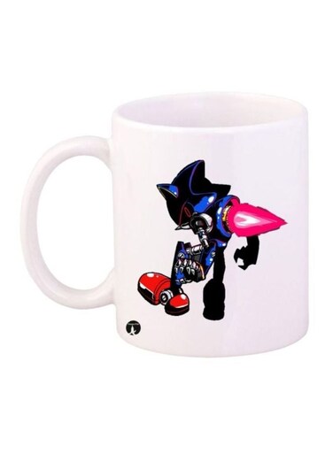 Sonic Printed Coffee Mug White/Black/Blue