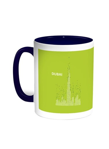 Abstract Drawing - Dubai Towers Printed Coffee Mug Blue/White 11ounce