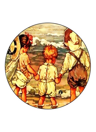 Kids Printed Fridge Magnet Brown/Red/Black 5.5cm