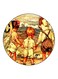 Kids Printed Fridge Magnet Brown/Red/Black 5.5cm