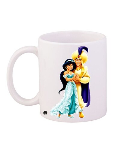 Aladdin Printed Coffee Mug White/Blue/Yellow 11ounce