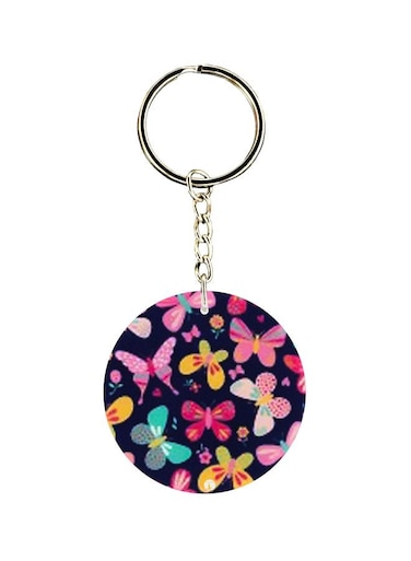 Butterfly Printed Single Sided Keychain