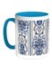 Printed Coffee Mug Turquoise/White/Beige 11ounce
