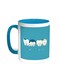 Family Teeth Printed Coffee Mug Turquoise/White 11ounce