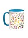 Arabic Letters Printed Coffee Mug Turquoise/White 11ounce