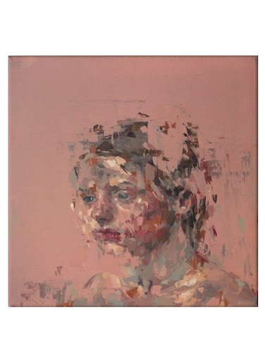 Girl Drawing Abstract Pattern Hidden Frame Canvas Wall Painting Multicolour 50 x 50cm