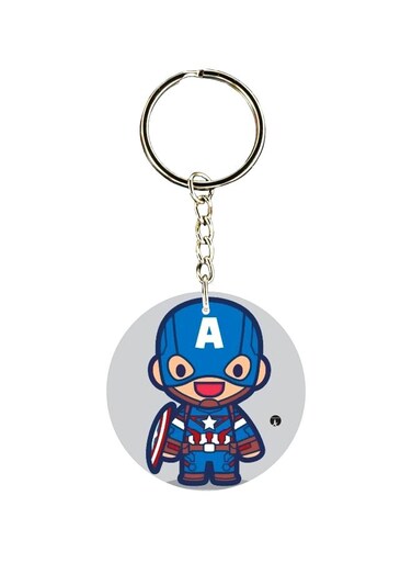 Captain America Printed Dual Sided Keychain