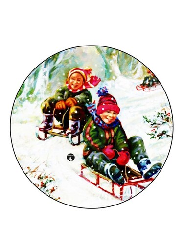 Vintage Art Printed Fridge Magnet Multicolour