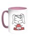 Cartoon Drawings - Rabbits Printed Coffee Mug White/Pink 11ounce