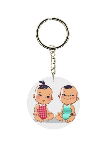 Babies Printed Double Sided Keychain