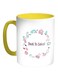 Back To School Printed Coffee Mug Yellow/White/Pink 325ml