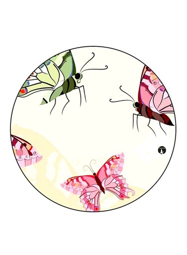 Butterflies Printed Fridge Magnet Round Multicolour