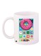 Donut Printed Coffee Mug White/Pink/Yellow 11ounce