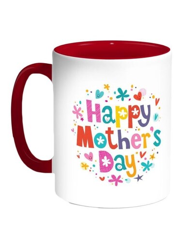 Happy Mother'S Day Printed Coffee Mug White/Red/Green