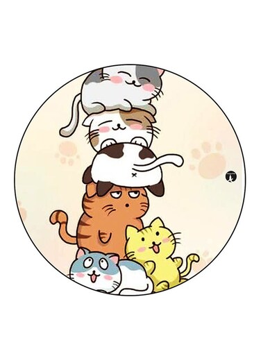 Cats Printed Fridge Magnet Multicolour