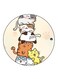 Cats Printed Fridge Magnet Multicolour