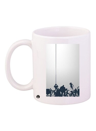 Cartoon Printed Coffee Mug White/Black/Grey 11ounce