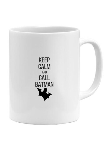 Keep Calm And Call Batman Printed Mug White