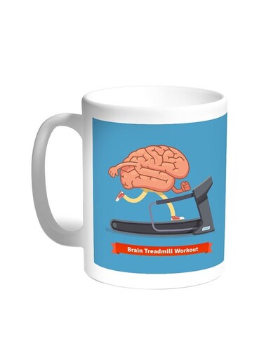 Brain Treadmill Workout Printed Coffee Mug White 11ounce