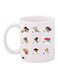 Cartoon Girls Printed Coffee Mug White/Brown/Red 11ounce