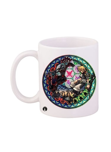 Kingdom Hearts Video Game Printed Mug White/Blue/Green 12ounce