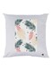 Leaves Printed Cushion Polyester White/Green/Beige 30x30cm