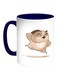 Owl Printed Coffee Mug White/Blue 11ounce