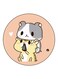 Cat Printed Fridge Magnet Pink/Yellow/Grey 5.5cm