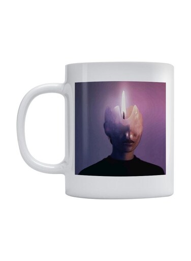 Candle Printed Mug White/Black/Purple