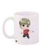 Cartoon Boy Printed Coffee Mug White/Beige/Red 11ounce