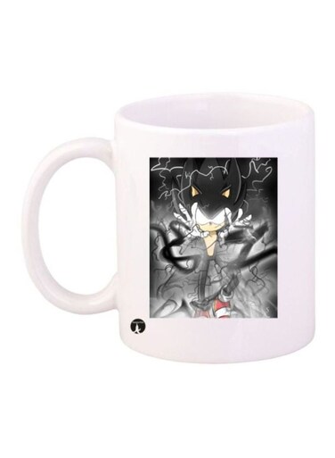 Sonic Video Game Printed Coffee Mug White/Grey/Yellow