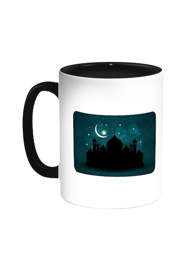 Ramadan And A Mosque Printed Coffee Mug Black/White 11ounce