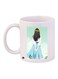 Girl Printed Ceramic Coffee Mug White/Blue/Green 11ounce