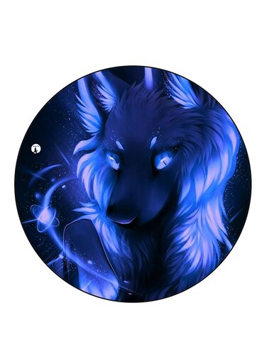 Wolf Printed Fridge Magnet Round Multicolour