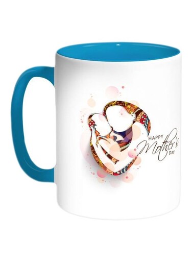 Happy Mother's Day Printed Coffee Mug Turquoise/White