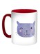 Happy Cat Printed Coffee Mug Blue/White/Red 11ounce