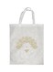 Decorative Drawings Printed Shopping Bag White/Gold