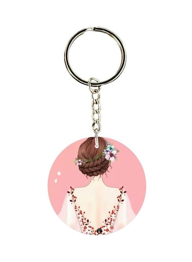 Girl Printed Dual Sided Keychain