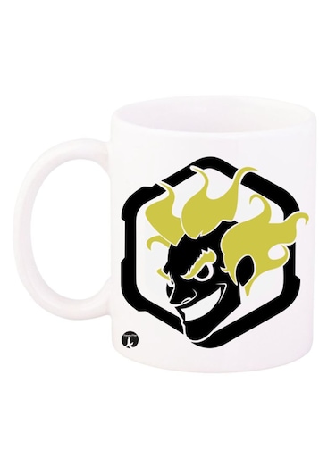 The Video Game Overwatch Design Mug White/Black/Yellow 12ounce