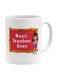 Best Teacher Ever Printed Ceramic Coffee Mug White/Red/Brown