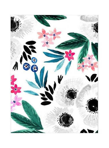 Leaves Themed Metallic Plate White/Black/Grey 20x15cm
